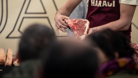 Chuleta en la fera de la carne de Tolosa